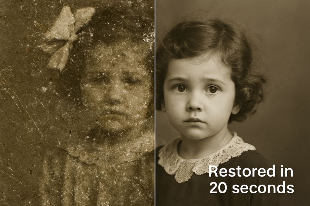 how to restore old photos with AI